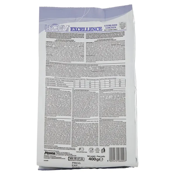 Lechat Crochete de pui Excellence pentru pisici sterilizate 400 gr Bax 10 buc